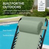 image:imageBest Choice Products Padded Folding Zero Gravity Rocking Chair with Adjustable Headrest Outdoor Camping Chair WeatherResistant Fabric Steel Frame  BlackSage Green