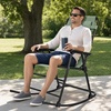 image:imageBest Choice Products Padded Folding Zero Gravity Rocking Chair with Adjustable Headrest Outdoor Camping Chair WeatherResistant Fabric Steel Frame  BlackSage Green