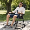 image:imageBest Choice Products Padded Folding Zero Gravity Rocking Chair with Adjustable Headrest Outdoor Camping Chair WeatherResistant Fabric Steel Frame  BlackBlack
