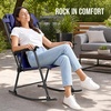 image:imageBest Choice Products Padded Folding Zero Gravity Rocking Chair with Adjustable Headrest Outdoor Camping Chair WeatherResistant Fabric Steel Frame  BlackNavy