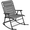 image:imageBest Choice Products Padded Folding Zero Gravity Rocking Chair with Adjustable Headrest Outdoor Camping Chair WeatherResistant Fabric Steel Frame  BlackGrey