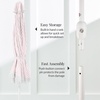 image:imageBest Choice Products 75ft Fringe Market Patio Umbrella  Outdoor Boho Tassel Sunshade for Table Pool Deck Backyard  UPF50 Easy Tilt Heavy Duty Steel Pole amp Ribs  WhitePink Pinstripe