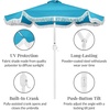 image:imageBest Choice Products 75ft Fringe Market Patio Umbrella  Outdoor Boho Tassel Sunshade for Table Pool Deck Backyard  UPF50 Easy Tilt Heavy Duty Steel Pole amp Ribs  WhiteSky Blue