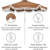 image:imageBest Choice Products 75ft Fringe Market Patio Umbrella  Outdoor Boho Tassel Sunshade for Table Pool Deck Backyard  UPF50 Easy Tilt Heavy Duty Steel Pole amp Ribs  WhiteTan