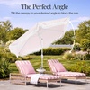 image:imageBest Choice Products 75ft Fringe Market Patio Umbrella  Outdoor Boho Tassel Sunshade for Table Pool Deck Backyard  UPF50 Easy Tilt Heavy Duty Steel Pole amp Ribs  WhitePink Pinstripe