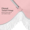 image:imageBest Choice Products 75ft Fringe Market Patio Umbrella  Outdoor Boho Tassel Sunshade for Table Pool Deck Backyard  UPF50 Easy Tilt Heavy Duty Steel Pole amp Ribs  WhitePink