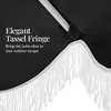 image:imageBest Choice Products 75ft Fringe Market Patio Umbrella  Outdoor Boho Tassel Sunshade for Table Pool Deck Backyard  UPF50 Easy Tilt Heavy Duty Steel Pole amp Ribs  WhiteBlack