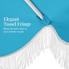 image:imageBest Choice Products 75ft Fringe Market Patio Umbrella  Outdoor Boho Tassel Sunshade for Table Pool Deck Backyard  UPF50 Easy Tilt Heavy Duty Steel Pole amp Ribs  WhiteSky Blue