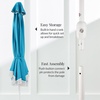 image:imageBest Choice Products 75ft Fringe Market Patio Umbrella  Outdoor Boho Tassel Sunshade for Table Pool Deck Backyard  UPF50 Easy Tilt Heavy Duty Steel Pole amp Ribs  WhiteSky Blue