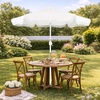 image:imageBest Choice Products 75ft Fringe Market Patio Umbrella  Outdoor Boho Tassel Sunshade for Table Pool Deck Backyard  UPF50 Easy Tilt Heavy Duty Steel Pole amp Ribs  WhiteWhite