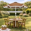 image:imageBest Choice Products 75ft Fringe Market Patio Umbrella  Outdoor Boho Tassel Sunshade for Table Pool Deck Backyard  UPF50 Easy Tilt Heavy Duty Steel Pole amp Ribs  WhiteTan