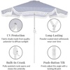 image:imageBest Choice Products 75ft Fringe Market Patio Umbrella  Outdoor Boho Tassel Sunshade for Table Pool Deck Backyard  UPF50 Easy Tilt Heavy Duty Steel Pole amp Ribs  WhiteNavy Pinstripe