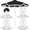 image:imageBest Choice Products 75ft Fringe Market Patio Umbrella  Outdoor Boho Tassel Sunshade for Table Pool Deck Backyard  UPF50 Easy Tilt Heavy Duty Steel Pole amp Ribs  WhiteBlack