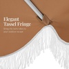 image:imageBest Choice Products 75ft Fringe Market Patio Umbrella  Outdoor Boho Tassel Sunshade for Table Pool Deck Backyard  UPF50 Easy Tilt Heavy Duty Steel Pole amp Ribs  WhiteTan