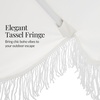 image:imageBest Choice Products 75ft Fringe Market Patio Umbrella  Outdoor Boho Tassel Sunshade for Table Pool Deck Backyard  UPF50 Easy Tilt Heavy Duty Steel Pole amp Ribs  WhiteWhite