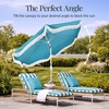 image:imageBest Choice Products 75ft Fringe Market Patio Umbrella  Outdoor Boho Tassel Sunshade for Table Pool Deck Backyard  UPF50 Easy Tilt Heavy Duty Steel Pole amp Ribs  WhiteSky Blue