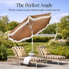 image:imageBest Choice Products 75ft Fringe Market Patio Umbrella  Outdoor Boho Tassel Sunshade for Table Pool Deck Backyard  UPF50 Easy Tilt Heavy Duty Steel Pole amp Ribs  WhiteTan