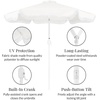 image:imageBest Choice Products 75ft Fringe Market Patio Umbrella  Outdoor Boho Tassel Sunshade for Table Pool Deck Backyard  UPF50 Easy Tilt Heavy Duty Steel Pole amp Ribs  WhiteWhite