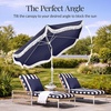 image:imageBest Choice Products 75ft Fringe Market Patio Umbrella  Outdoor Boho Tassel Sunshade for Table Pool Deck Backyard  UPF50 Easy Tilt Heavy Duty Steel Pole amp Ribs  WhiteNavy Blue