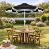 image:imageBest Choice Products 75ft Fringe Market Patio Umbrella  Outdoor Boho Tassel Sunshade for Table Pool Deck Backyard  UPF50 Easy Tilt Heavy Duty Steel Pole amp Ribs  WhiteBlack