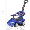 image:imageBest Choice Products Kids 3in1 Push and Pedal Car Toddler Ride On wHandle Horn Music  BlackBlue