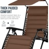 image:imageBest Choice Products Oversized Padded Zero Gravity Chair Recliner wCanopyBrown