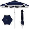 image:imageBest Choice Products 75ft Fringe Market Patio Umbrella  Outdoor Boho Tassel Sunshade for Table Pool Deck Backyard  UPF50 Easy Tilt Heavy Duty Steel Pole amp Ribs  WhiteNavy Blue