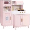 image:imageBest Choice Products Play Kitchen for Kids amp Toddlers Wooden Kitchen Playset wEspresso Machine Pretend Toy Kitchen Set wIce Maker Storage Island amp Accessories Scalloped Design  Cream CottagePink Cottage