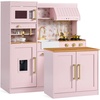 image:imageBest Choice Products Play Kitchen for Kids amp Toddlers Wooden Kitchen Playset wEspresso Machine Pretend Toy Kitchen Set wIce Maker Storage Island amp Accessories Scalloped Design  Cream CottagePink