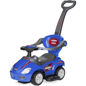 image:imageBest Choice Products Kids 3in1 Push and Pedal Car Toddler Ride On wHandle Horn Music  BlackBlue
