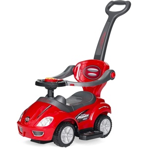 image:imageBest Choice Products Kids 3in1 Push and Pedal Car Toddler Ride On wHandle Horn Music  BlackRed